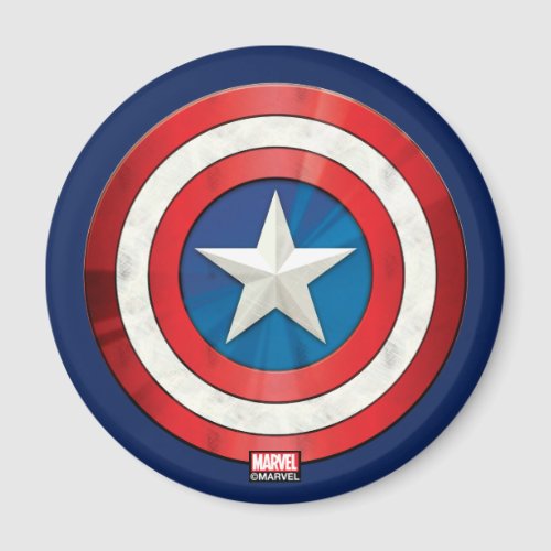 Avengers Classics | Captain America Brushed Shield Magnet - Check out this brushed metal textured graphic of Captain America's shield.