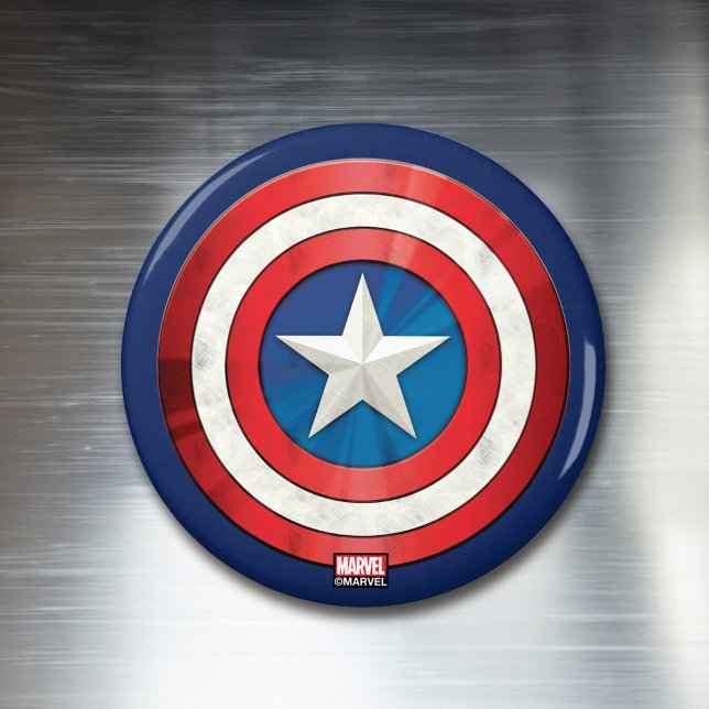 Avengers Classics | Captain America Brushed Shield Magnet (Magnet on fridge)
