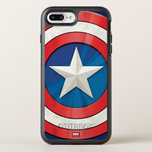 Avengers Classics | Captain America Brushed Shield OtterBox Symmetry iPhone 8 Plus/7 Plus Case - Check out this brushed metal textured graphic of Captain America's shield.