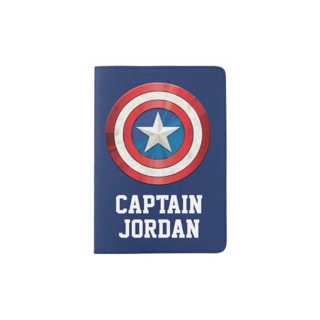 Avengers Classics | Captain America Brushed Shield Passport Holder (Front)