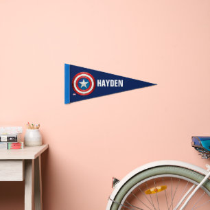 Avengers Classics   Captain America Brushed Shield Pennant Flag