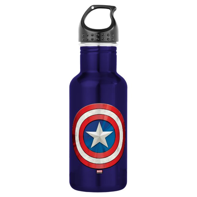 Avengers Classics | Captain America Brushed Shield Stainless Steel Water Bottle (Front)
