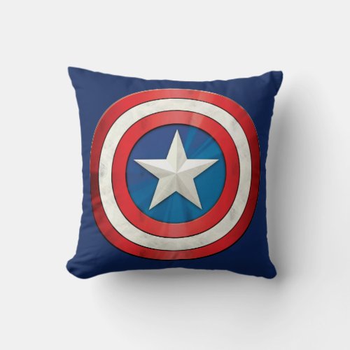 Avengers Classics | Captain America Brushed Shield Throw Pillow - Check out this brushed metal textured graphic of Captain America's shield.