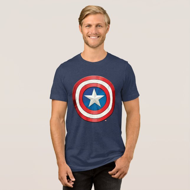 Avengers Classics | Captain America Brushed Shield Tri-Blend Shirt (Front Full)