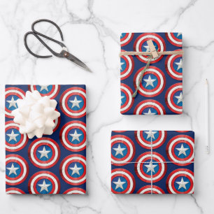 Avengers Classics   Captain America Brushed Shield Wrapping Paper Sheets
