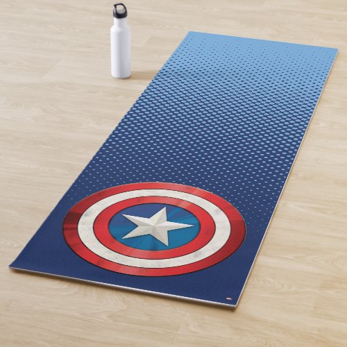 Avengers Classics | Captain America Brushed Shield Yoga Mat - Check out this brushed metal textured graphic of Captain America's shield.