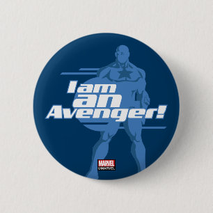 Avengers Classics   Captain America "I Am" Art Button
