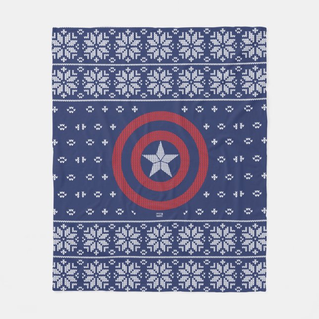 Avengers Classics | Captain America Knit Graphic Fleece Blanket (Front)