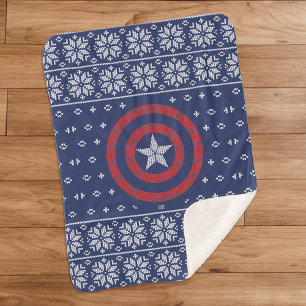 Avengers Classics   Captain America Knit Graphic Sherpa Blanket
