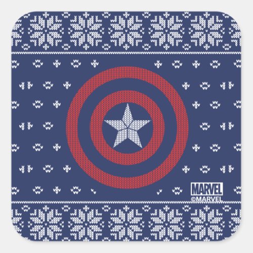 Avengers Classics  Captain America Knit Graphic Square Sticker