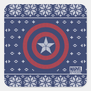 Avengers Classics   Captain America Knit Graphic Square Sticker