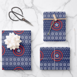 Avengers Classics   Captain America Knit Graphic Wrapping Paper Sheets