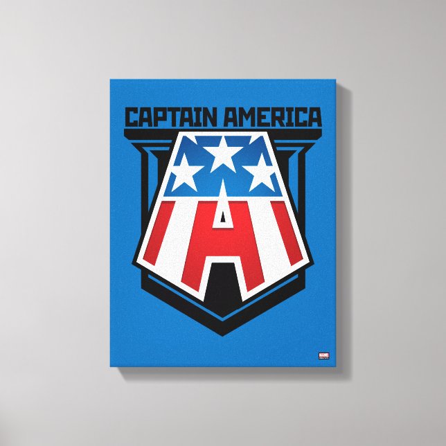 Avengers Classics | Captain America Patriotic Icon Canvas Print (Front)