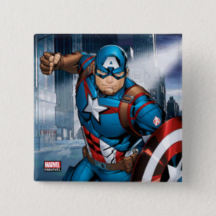 Logoshirt Comic Marvel Captain America Button Anstecker Anstecknadel Pin 