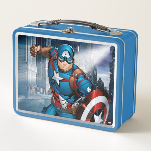 Avengers Classics  Captain America Runs Forward Metal Lunch Box