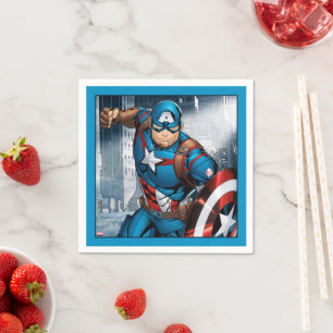 Avengers Classics   Captain America Runs Forward Napkins