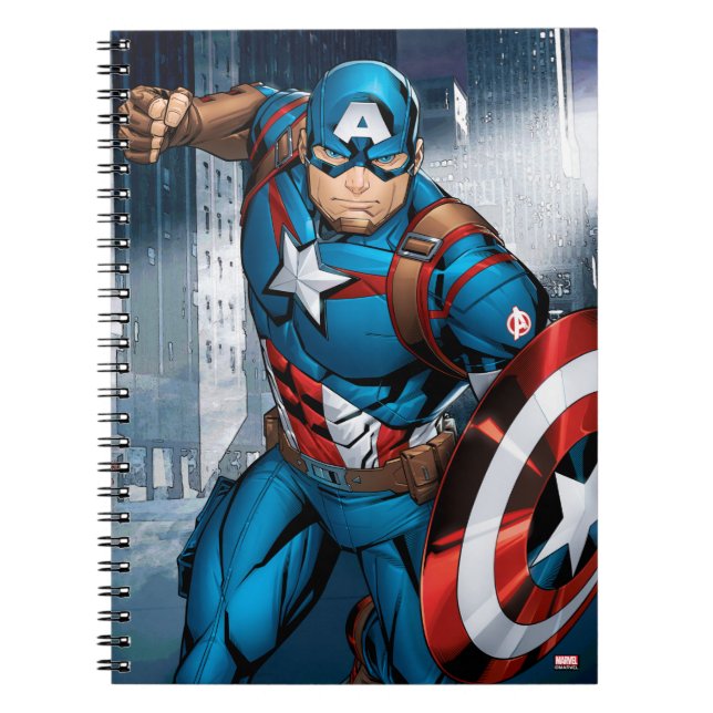 Avengers Classics | Captain America Runs Forward Notebook (Front)