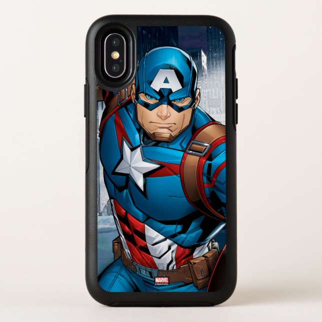 Avengers Classics | Captain America Runs Forward Otterbox iPhone Case (Back)