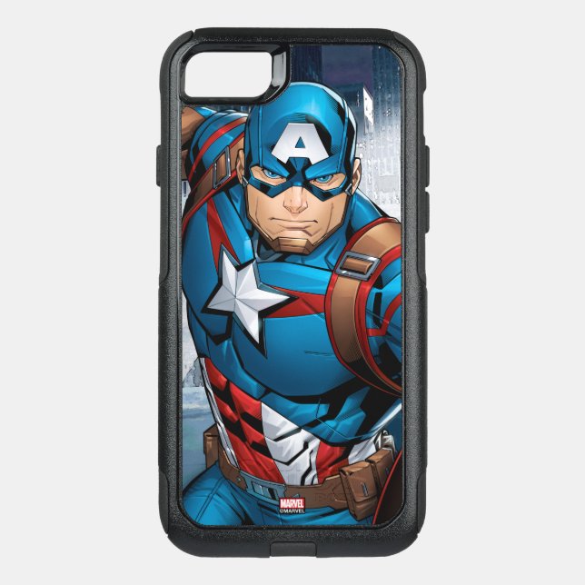 Avengers Classics | Captain America Runs Forward Otterbox iPhone Case (Back)