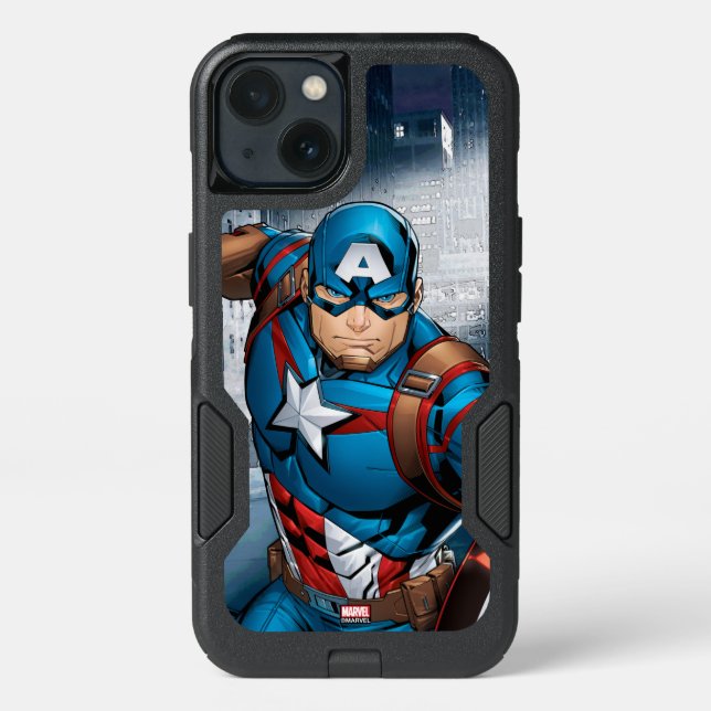 Avengers Classics | Captain America Runs Forward Otterbox iPhone Case (Back)
