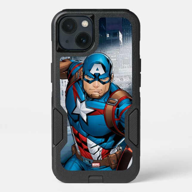 Avengers Classics | Captain America Runs Forward Otterbox iPhone Case (Back)