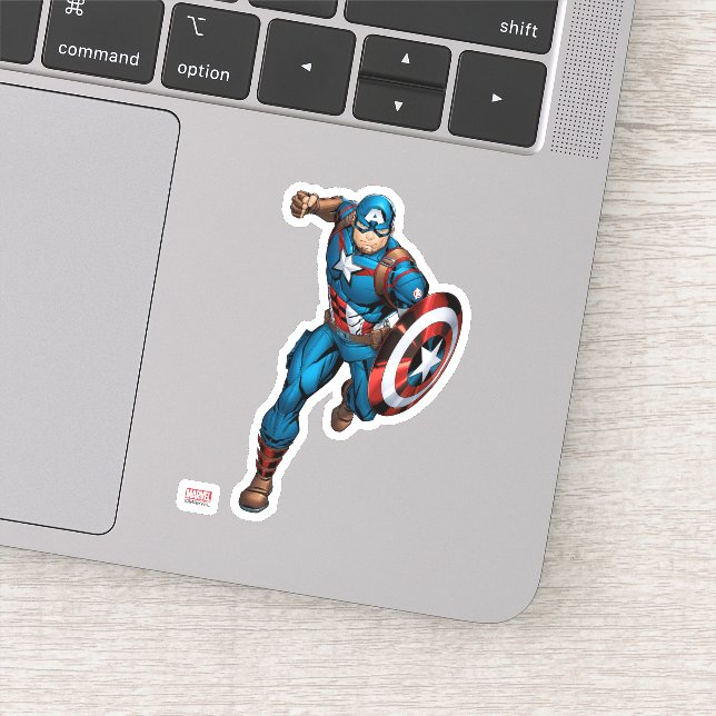 Avengers Classics | Captain America Runs Forward Sticker (Detail)