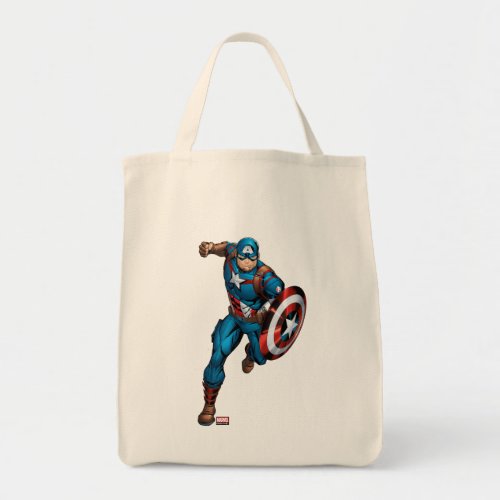 Avengers Classics  Captain America Runs Forward Tote Bag