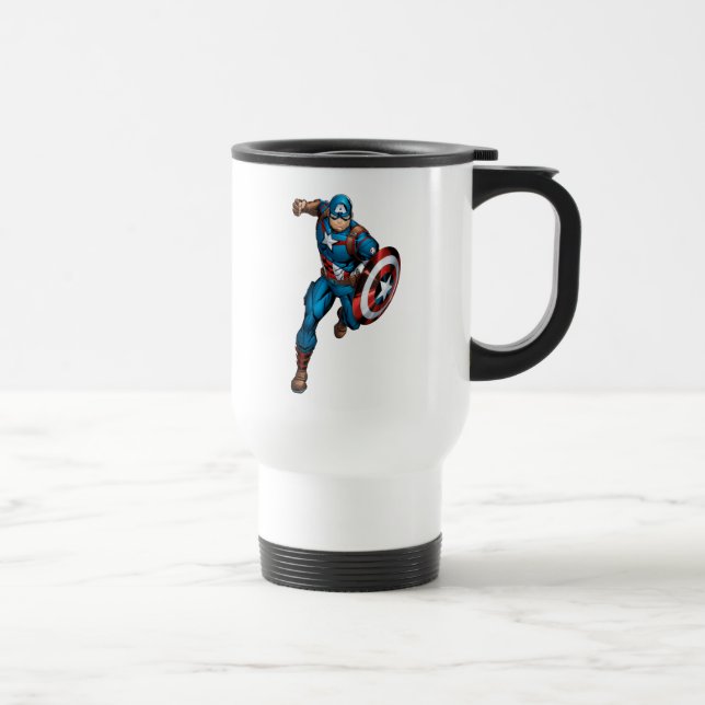 Avengers Classics | Captain America Runs Forward Travel Mug (Right)