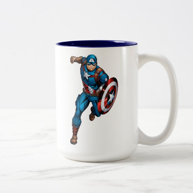 Avengers Classics | Captain America Runs Forward Two-Tone Coffee Mug (Right)