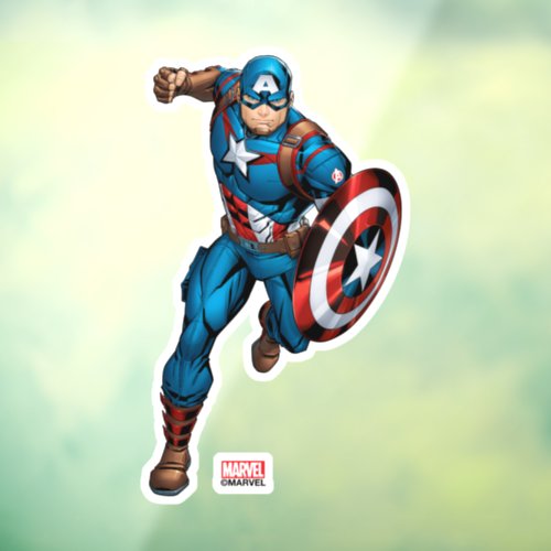 Avengers Classics  Captain America Runs Forward Window Cling