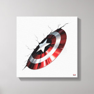 Avengers Classics   Captain America Shield Struck Canvas Print