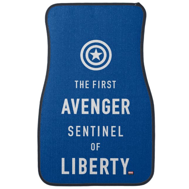 Avengers Classics | Captain America Typography Car Floor Mat (Front)