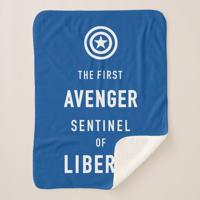 Avengers Classics | Captain America Typography Sherpa Blanket (Front)