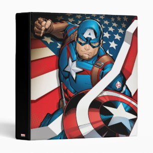 Avengers Classics   Captain America With Stripes 3 Ring Binder