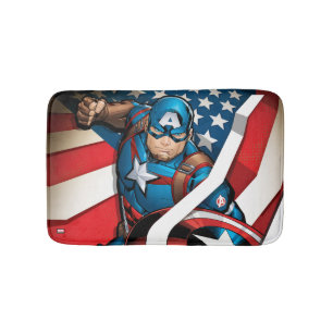 Avengers Classics   Captain America With Stripes Bath Mat