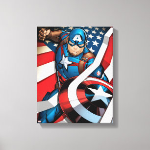 Avengers Classics   Captain America With Stripes Canvas Print