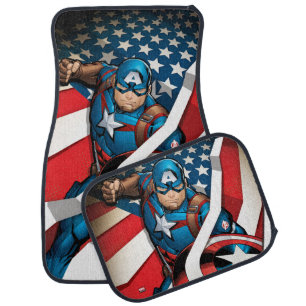 Avengers Classics   Captain America With Stripes Car Floor Mat