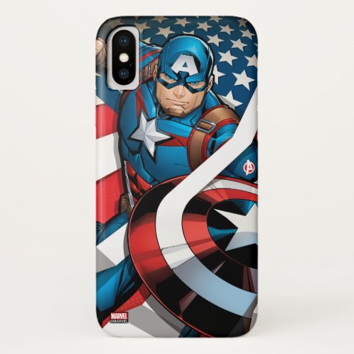 Avengers Classics  Captain America With Stripes iPhone X Case