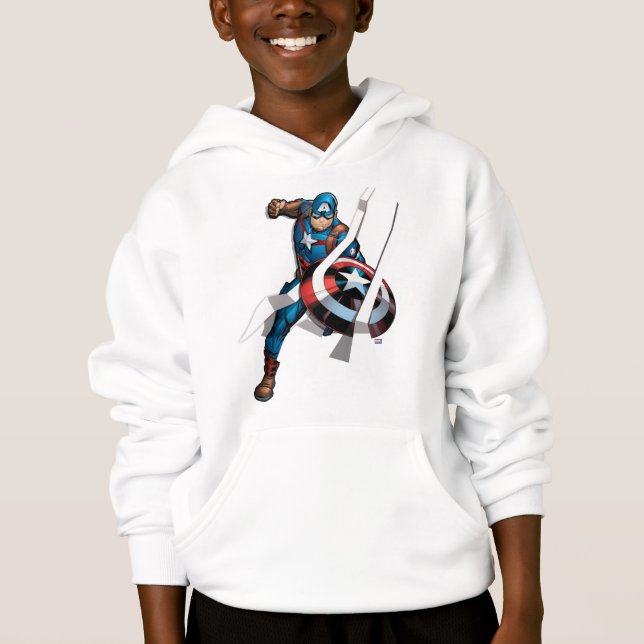 Avengers Classics | Captain America With Stripes Hoodie (Front)