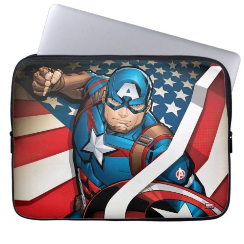 Avengers Classics  Captain America With Stripes Laptop Sleeve
