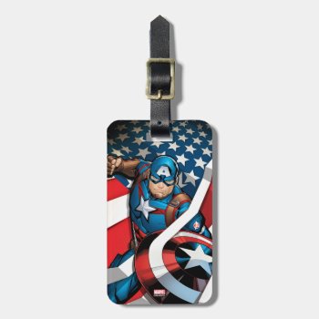 Avengers Classics | Captain America With Stripes Luggage Tag by avengersclassics at Zazzle