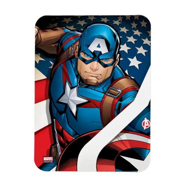 Avengers Classics | Captain America With Stripes Magnet (Vertical)