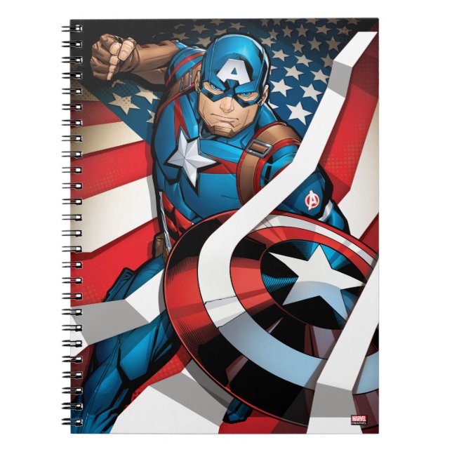 Avengers Classics | Captain America With Stripes Notebook (Front)