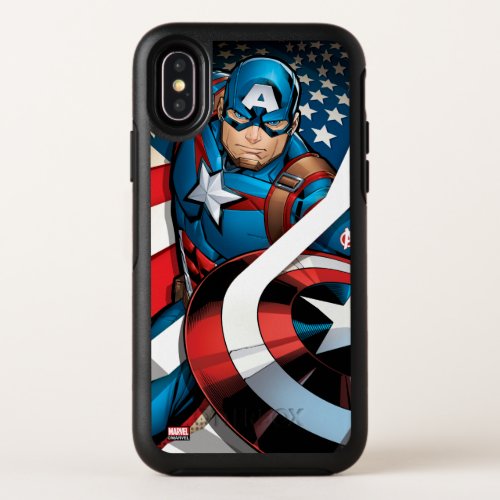 Avengers Classics  Captain America With Stripes OtterBox Symmetry iPhone X Case