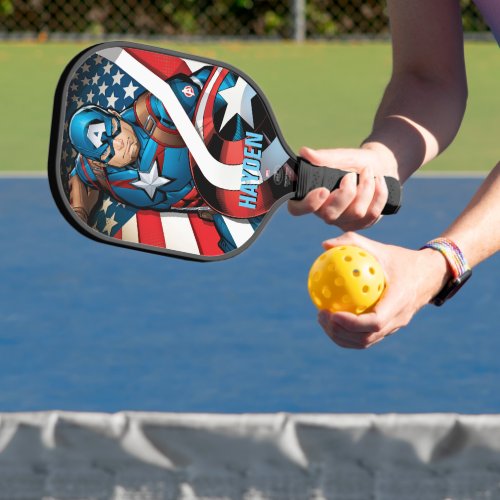 Avengers Classics  Captain America With Stripes Pickleball Paddle