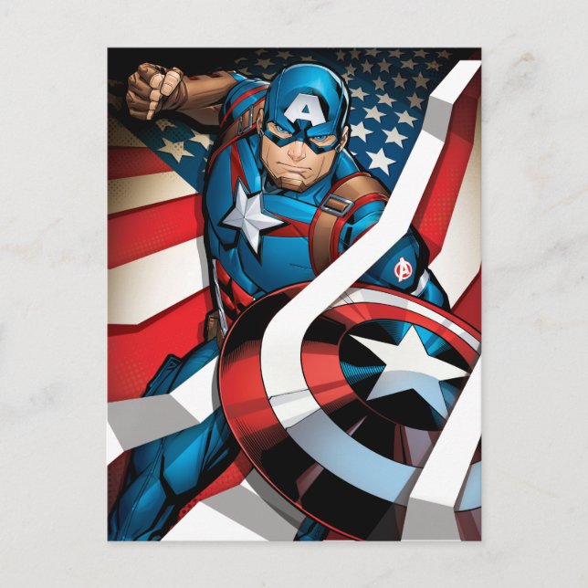 Avengers Classics | Captain America With Stripes Postcard (Front)