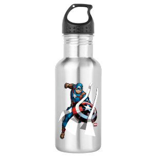 Avengers Classics   Captain America With Stripes Stainless Steel Water Bottle