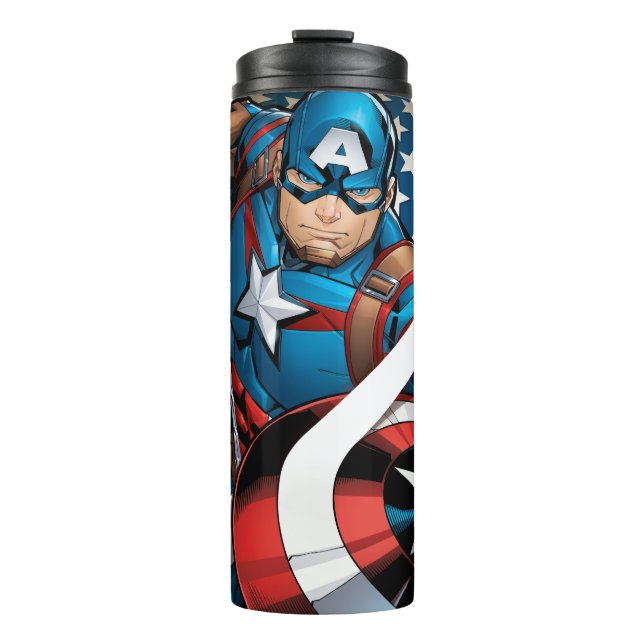 Avengers Classics | Captain America With Stripes Thermal Tumbler (Front)
