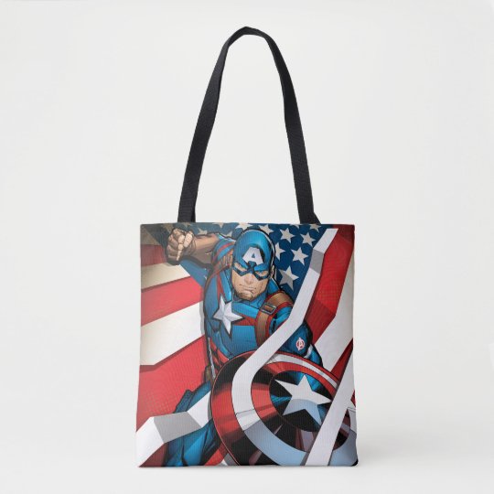 Avengers Classics Captain America With Stripes Tote Bag