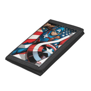 Avengers Classics   Captain America With Stripes Trifold Wallet